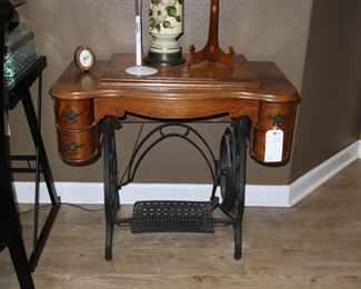 Old treadle sewing machine cabinet only