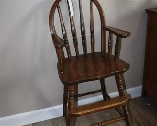 Vintage child's high chair to pull up to table