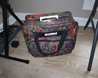 Kenmore sewing machine in tapestry case
