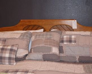 Under the bed is a 2-side controlled  automatic raise/lower system.  All linens on the bed, sold as one item.