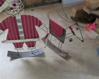 Metal Santa & Rain Deer