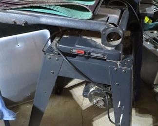 Large Belt Sander On Stand with Extra Belts