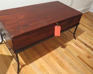 Matching Wood Box on Stand - Coffee Table