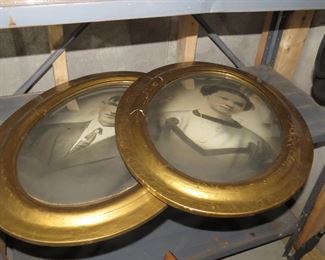 Antique Oval Frames and Pictures