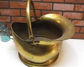 Vintage Brass Fire Place Kindling Holder