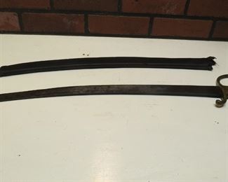 Sword w/ Brass Handle & Scabbard