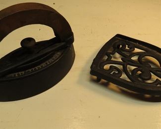 Antique Iron and Stand