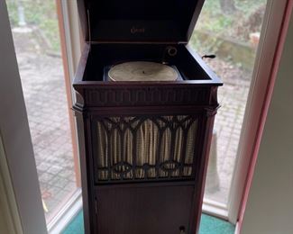 Antique Edison Phonograph with Diamond Records