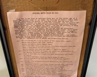 Trio of Crows by Poon Tai To
Signed on back along with History.