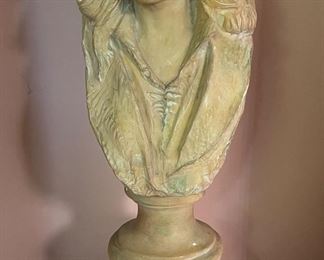 ALVA 1991 Vintage Victorian Woman Sculpture with base from Mexico