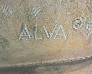 ALVA 1991 Vintage Victorian Woman Sculpture with base from Mexico