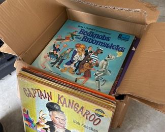 Collection of records, mostly childrens 