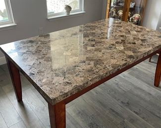 Marble top dining room table