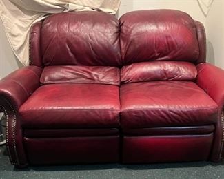 Red Leather Loveseat