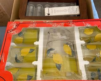spice set, pitcher & glasses