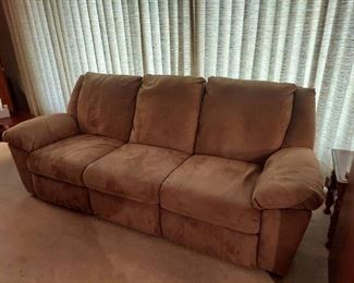 Tan Microfiber Reclining Couch