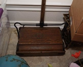 Antique mechanical broom