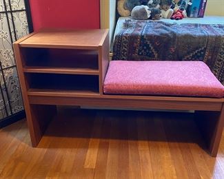 Teak "telephone" table/bench