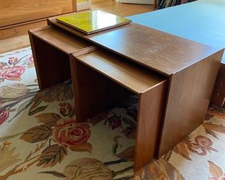 Teak nesting tables
