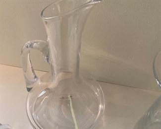 Simon Pearce glass pitcher