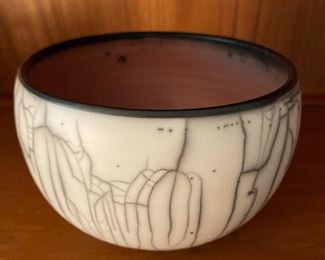 Art pottery bowl, signed