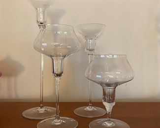 Modern glass candle holders