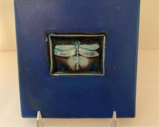 Art pottery dragonfly - signed
