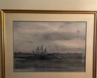 Watercolor - "Dawn of the Delaware" Dorothy Truman
