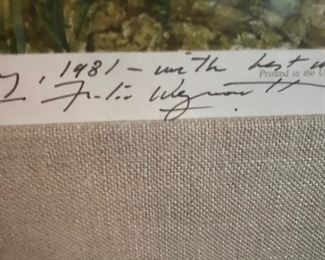 Signed and inscribed print - "August" George "Frolic" Weymouth