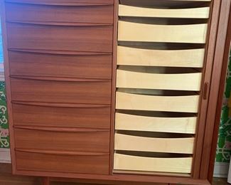"Falster" teak tambour door dresser