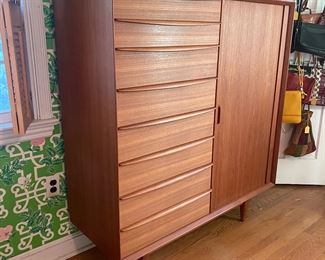 "Falster" teak tambour door dresser