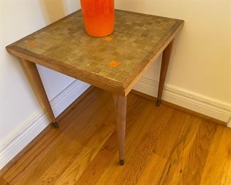 MCM Tile Top Side table - Measures 15 1/2" square