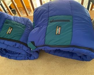 LL Bean Poly Fill Sleeping Bags                                                                      Measure: 40" x 80"