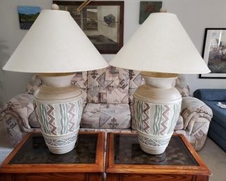 Pair of Southwestern lamps
37 inches high