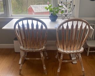 Kitchen Table with Primitive Windsor Chairs (4 Chairs available - sold separately)
