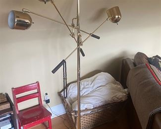 3-Arm Chrome Floor Lamp (Child's Chair not for sale)