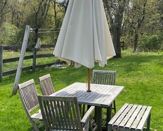 Barlow Tyrie Teak Table and 4 Chairs / 2 Matching Benches Sold Separately