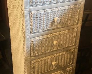 White Wicker Lingerie Chest