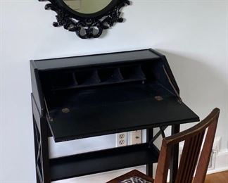 Small Drop Leaf Desk, Side Chair, Mirror