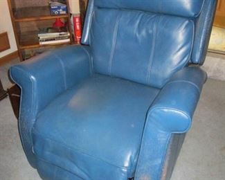 Blue Leather Recliner