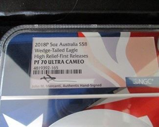 2018 P  (5 oz  .9999 Silver Wedge-Tail Eagle Coin )