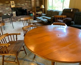 Beautiful table with folding sides (yes, it got a hole drilled in it, but you can fix it up just fine!).