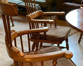 Four chairs to go with the round table (one needs repair at the base).