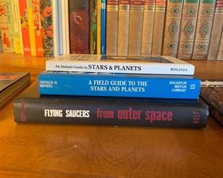 Several of many astronomy books (some vintage).