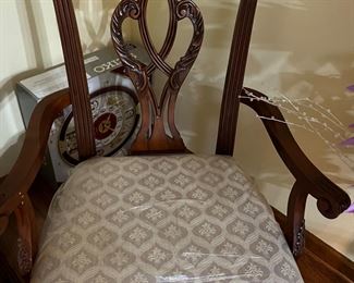 Close up of dining table chair