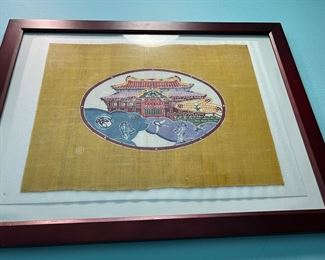 oriental napkin in frame