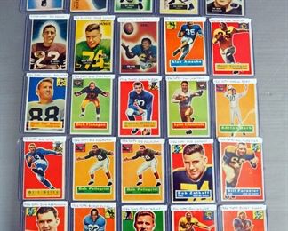 1955 Bowman And 1956 Topps Football Player Cards, Total Qty 25