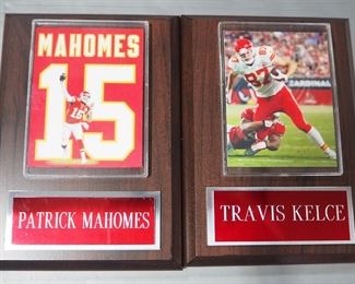 Kansas City Chiefs Player Card Plaques Qty 2, Includes Patrick Mahomes II And Travis Kelce