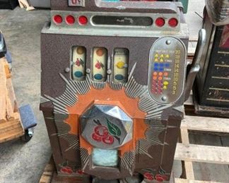 1936 MILLS BURSTING CHERRY SLOT MACHINE