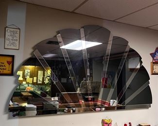 large vintage art deco shell shaped mirror